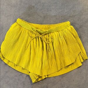 Free People Movement Vibrant Yellow High Waist Women's Shorts